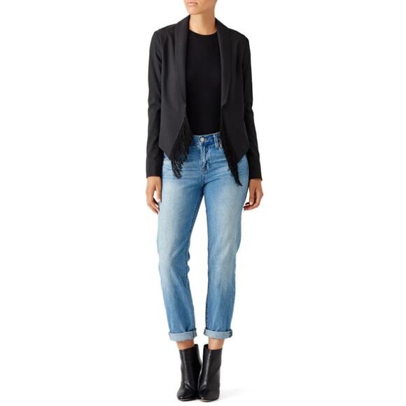 Derek Lam 10 Crosby Black Fringe Trim Jacket Size XS - Picture 1 of 16